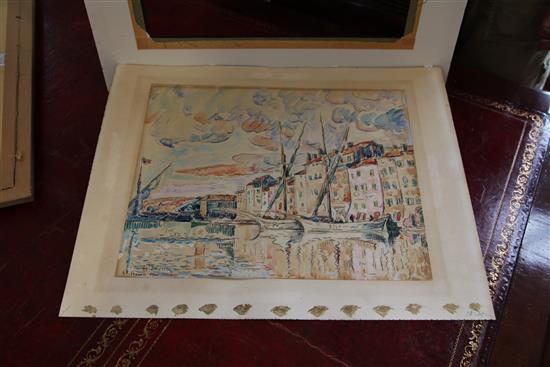 Paul Signac (1863-1935) Les Maisons du Port, St Tropez 1914, 12.25 x 15.5in.